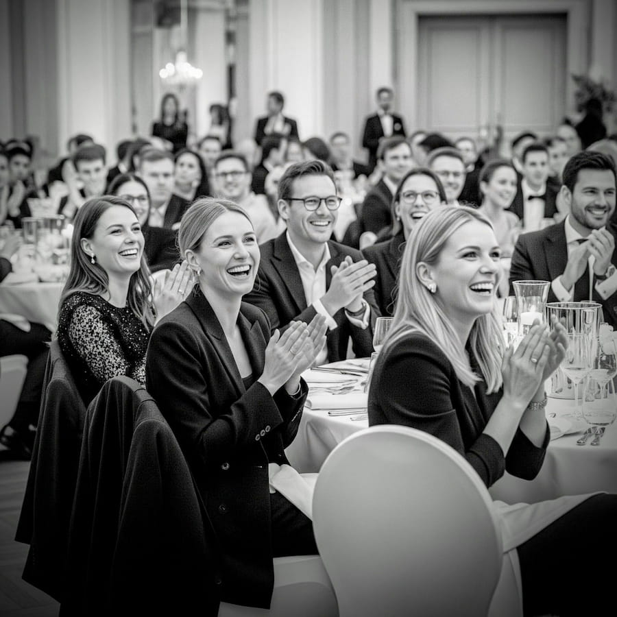 Zuschauer bei einem Auftritt von Zauberer Florian Schädlich in Hanau