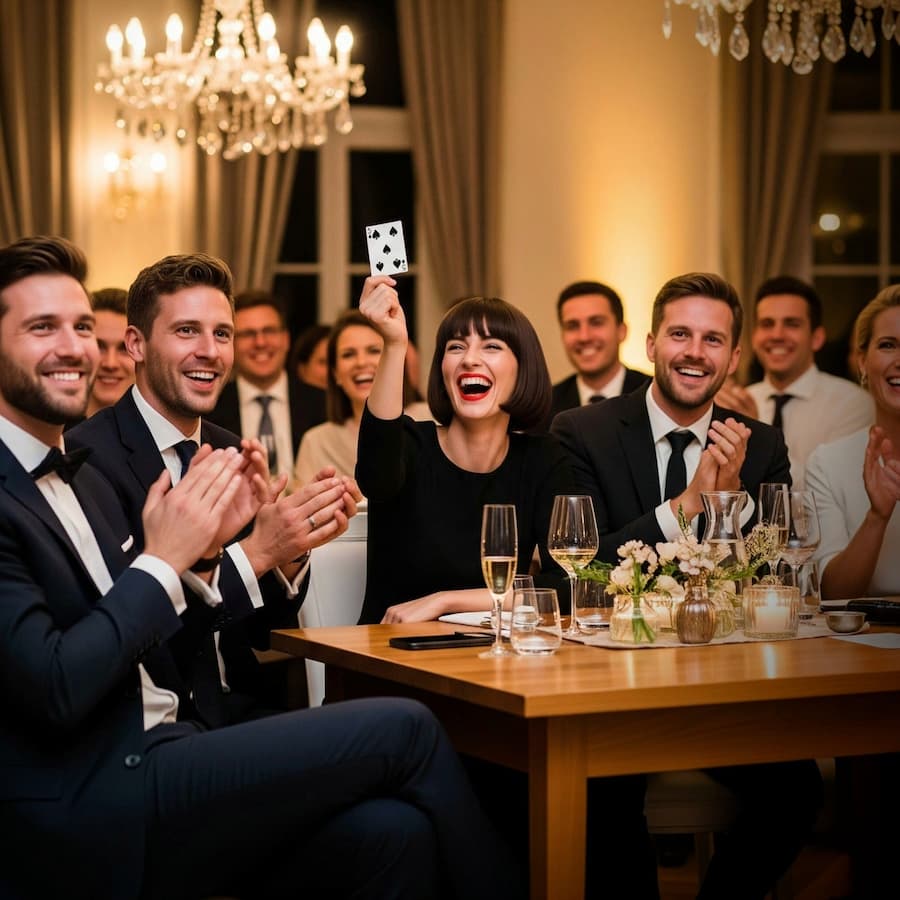 Zuschauer bei einem Auftritt von Zauberer Florian Schädlich in Seligenstadt